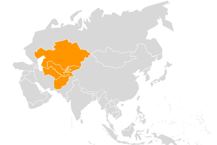 Mapa - AZJA CENTRALNA