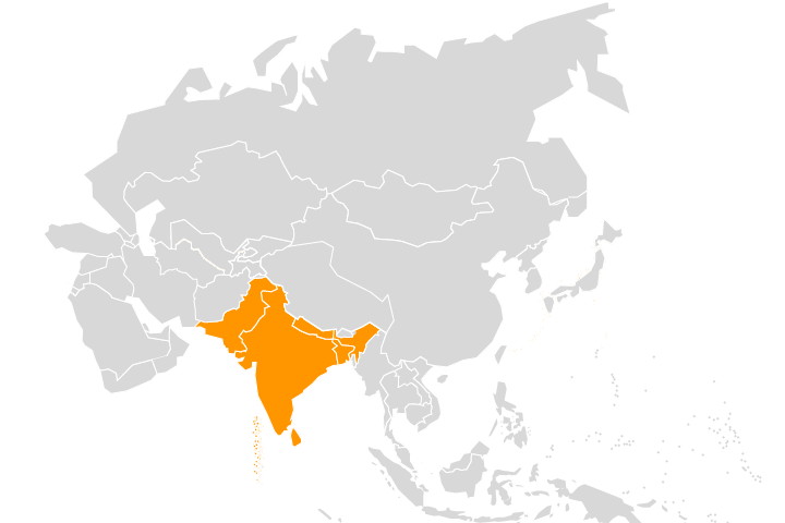 Mapa - SOUTH ASIA